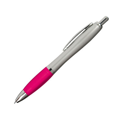 Druckkugelschreiber mit satiniertem Gehäuse, blaue Mine, pink Druckkugelschreiber mit satiniertem Gehäuse, blaue Mine, pink
