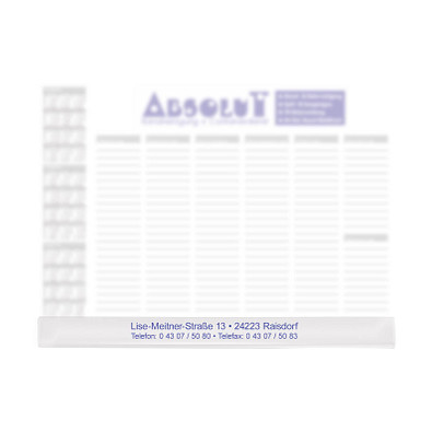 Kunststoff-Fußleiste für Schreibunterlage, transparent