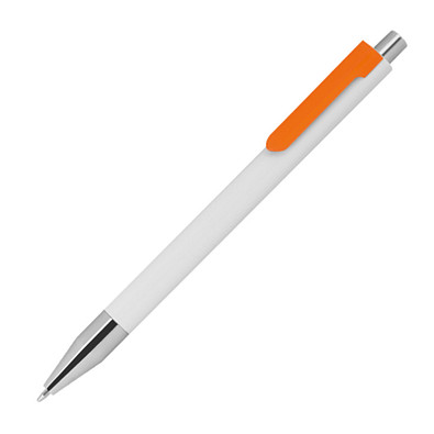 Kunststoff-Druckkugelschreiber, blaue Mine, orange Kunststoff-Druckkugelschreiber, blaue Mine, orange