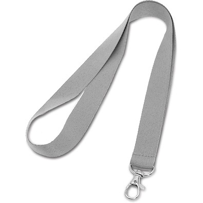 LARIAT. Lanyard aus Polyester mit 20mm Breite, Hellgrau