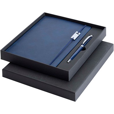 Legato Elegance A5 Hardcover Notizbuch mit Tintenroller Set, Ozeanblau