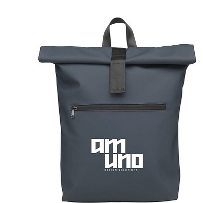 Lennon Roll-Top Recycled PU Backpack Rucksack, Navy