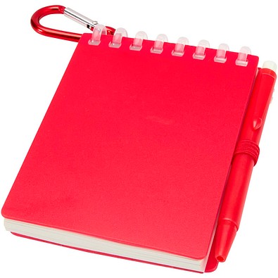 Lig Mini Recyceltes Outdoor-Softcover Notizbuch und Kugelschreiber Set (schwarze Mine), rot