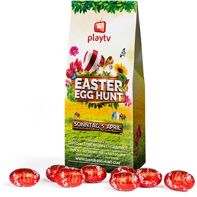 Lindt Lindor Ostereier in Standboden-Kartonage, 72 g, Kartonage, inkl. Druck