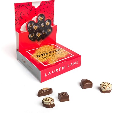 Lindt Mini Pralinés in Pop-Up Kartonage, 44 g, Luftballon, inkl. Druck