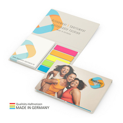 Geiger-Notes Lissabon green+blue Haftnotizblock, inkl. Druck, natur