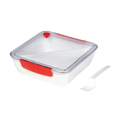 Lunchbox DELICIOUS,rot, weiß