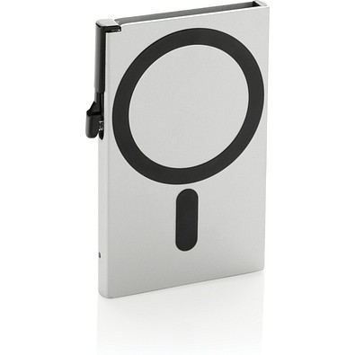 Magnetischer RFID-Kartenhalter aus Aluminium für Smartphones, silber