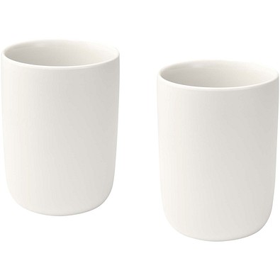 Male 350 ml Keramiktassen – 2er-Set, weiss