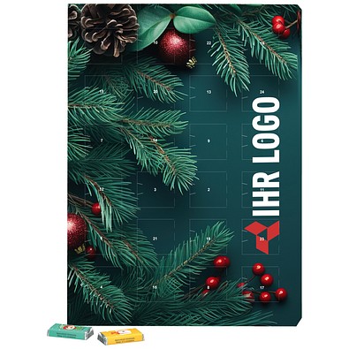 Marken Wand Adventskalender, Lindt Schokotäfelchen, Edle Tannenzweige