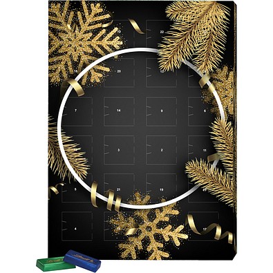 Marken Wand Adventskalender, Lindt Schokotäfelchen, Edle Weihnacht