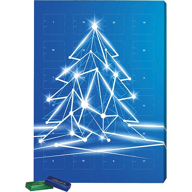 Marken Wand Adventskalender, Lindt Schokotäfelchen, LED Tanne