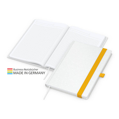 Geiger-Notes Match-Book Creme Bestseller Notizbuch Natura A5, inkl. Druck, gelb