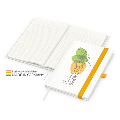 Geiger-Notes Match-Book green+blue Notizbuch A5 Cover-Star Recycling-Matt, inkl. Druck auf Einband, gelb