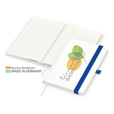 Geiger-Notes Match-Book green+blue Notizbuch A5 Cover-Star Recycling-Matt, inkl. Druck auf Einband, mittelblau