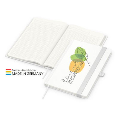 Geiger-Notes Match-Book green+blue Notizbuch A5 Cover-Star Recycling-Matt, inkl. Druck auf Einband, weiß