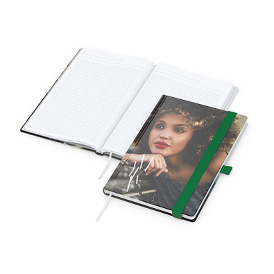 geiger notes Notizbuch Match-Book White A5 Bestseller, gloss, grün geiger notes Notizbuch Match-Book White A5 Bestseller, gloss, grün