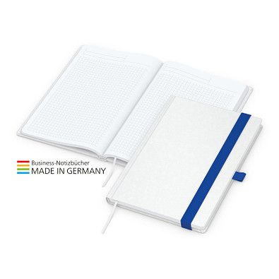 Geiger-Notes Match-Book White Bestseller Notizbuch A4 Natura, inkl. Druck, mittelblau