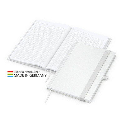 Geiger-Notes Match-Book White Bestseller Notizbuch A5 Natura, inkl. Druck, weiß