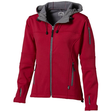 Slazenger™ Damen Softshell Jacke Match mit Kapuze, rot, S Slazenger™ Damen Softshell Jacke Match mit Kapuze, rot, S