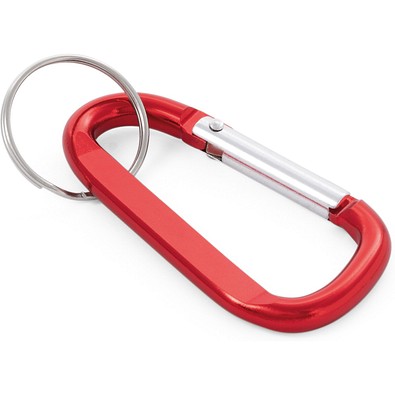 MATTHEW. Karabinerclip aus Aluminium mit Schlüsselring, Rot