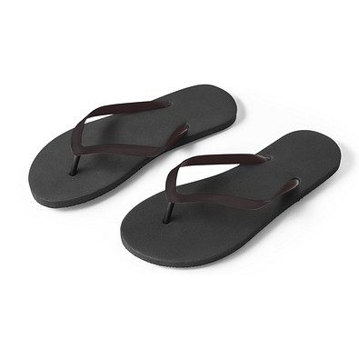 MAUPITI L / XL. Bequeme Flip-Flops mit PE-Sohle und PVC-Riemen, Schwarz