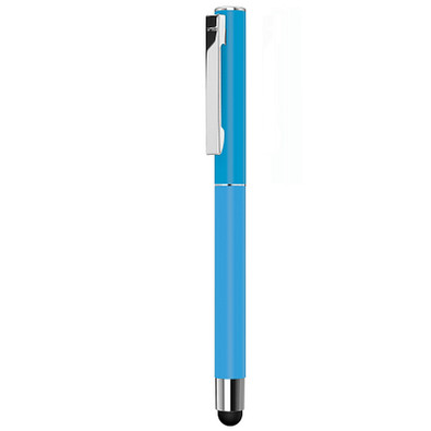 uma® Metall-Rollerball Straight, schwarze Mine, hellblau