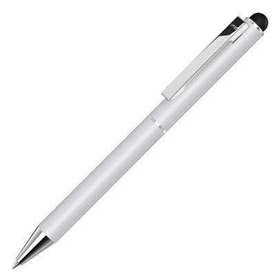 uma® Metall-Touchkugelschreiber Straight, blaue Mine, silber