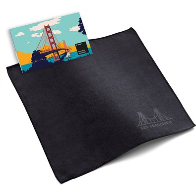 Polyclean Microfaser-Prägetuch, 20x20 cm im Papieretui, All-Inklusive-Paket, schwarz