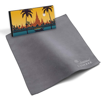 Polyclean Microfaser-Prägetuch, 30x30 cm in Faltschachtel, All-Inclusive-Paket, grau