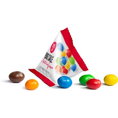 M&M's Peanuts im Mini Tetraeder, 10 g, Folie transparent, inkl. Druck