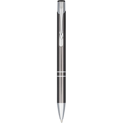 Moneta Druckkugelschreiber aus eloxiertem Aluminium, schwarze Mine, grau Moneta Druckkugelschreiber aus eloxiertem Aluminium, schwarze Mine, grau