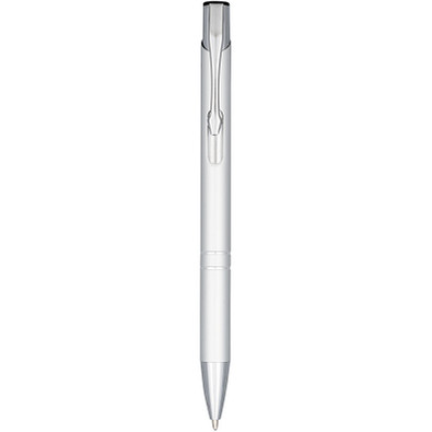 Moneta Druckkugelschreiber aus eloxiertem Aluminium, schwarze Mine, silber