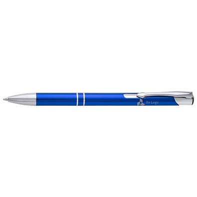 Moneta Kugelschreiber aus eloxierterm Aluminium (blaue Mine), blau