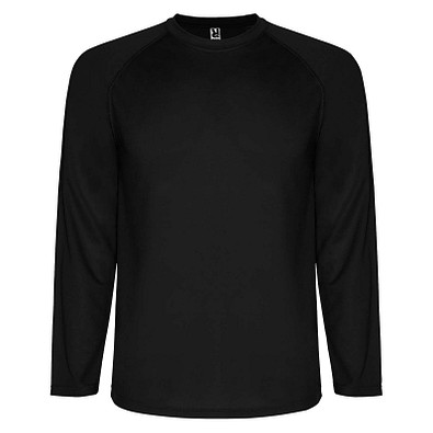 Montecarlo Langarm-Sport-Shirt für Kinder, schwarz, 8