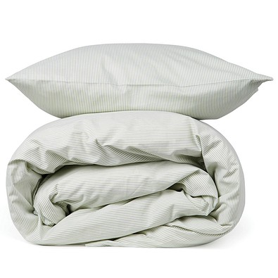 Montgomery Premium-Baumwollbettwäsche, 4er-Set, grün, weiß