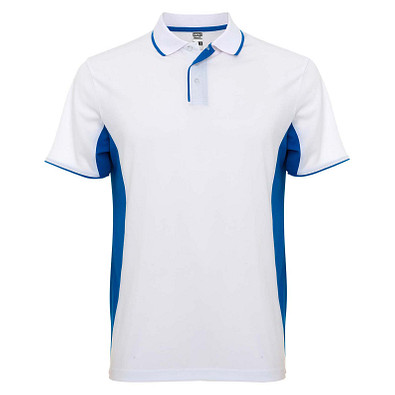 Montmelo Sport Poloshirt Unisex, weiß / royalblau, L