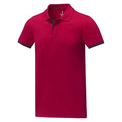 Morgan Polo für Herren, zweifarbig, rot, XL