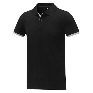 Morgan Polo für Herren, zweifarbig, schwarz, XL