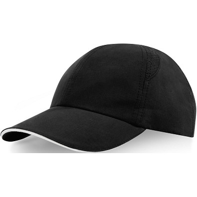 Morion GRS recycelte Cool Fit Kappe mit sechs Segmenten, schwarz