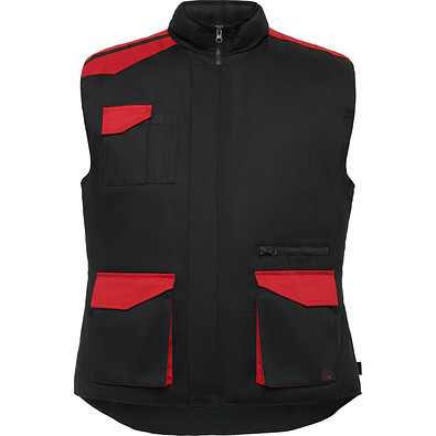 Multipocket Arbeitsweste Armada in Farbkombination, L, schwarz/rot