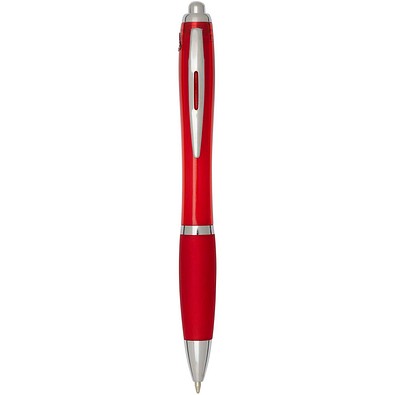 Nash RCS Kugelschreiber aus recyceltem Kunststoff mit farbigem Schaft und Griff (schwarze Tinte), rot