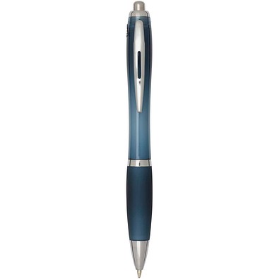 Nash RCS Kugelschreiber aus recyceltem Kunststoff mit farbigem Schaft und Griffzone (blaue Tinte), hale blau