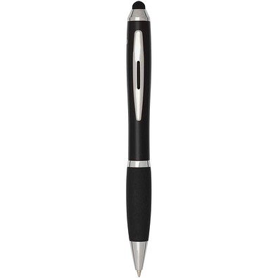 Nash RCS Stylus Kugelschreiber aus recyceltem Kunststoff mit farbigem Schaft und schwarzem Griff (schwarze Tinte), schwarz