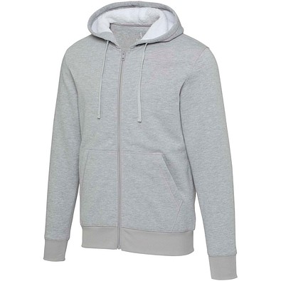 Natron 320 g/m² Sherpa-Kapuzenjacke mit Reißverschluss, heather grau, S
