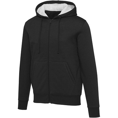 Natron 320 g/m² Sherpa-Kapuzenjacke mit Reißverschluss, schwarz, S