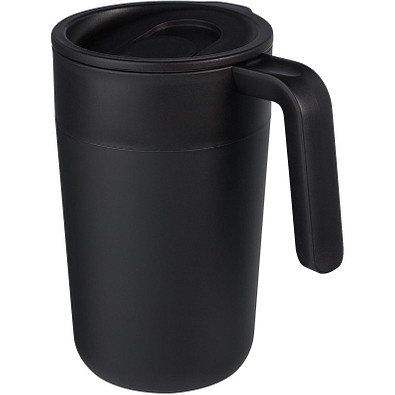 Nordia 400 ml doppelwandiger Becher aus Recyclingmaterial, schwarz