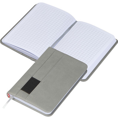 Notizbuch mit Steckfach A6, grau Notizbuch mit Steckfach A6, grau