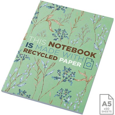 Novella Austen A5 Softcover Notizbuch aus Recyclingmaterial – 50 Blatt, grün