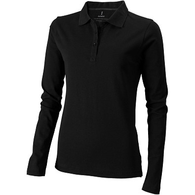 ELEVATE Damen Langarm Poloshirt Oakville, schwarz, L